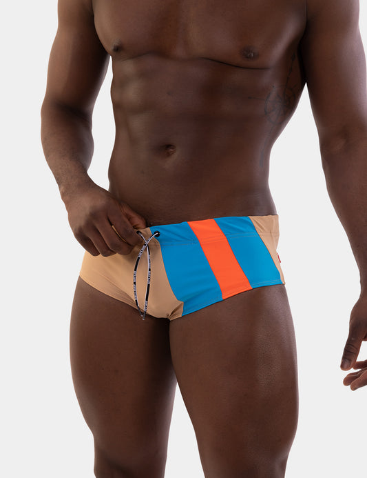 Barcode Berlin Mar Bella Beach Swim Trunk Nude-Turchese-Orange