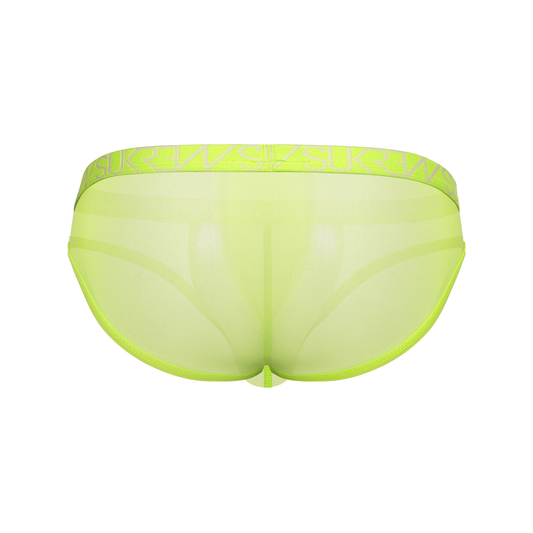 SUKREW Sheer Low-rise Brief Acid Yellow