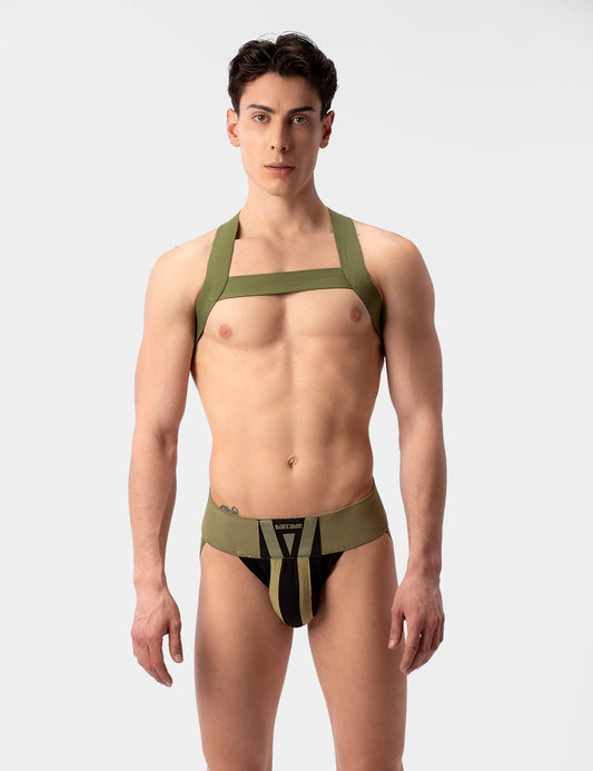 Barcode Berlin Multipack 1x Zuri Jockstrap Darkarmy/Black + 1x Harness Matt Pop Grasslandbeige