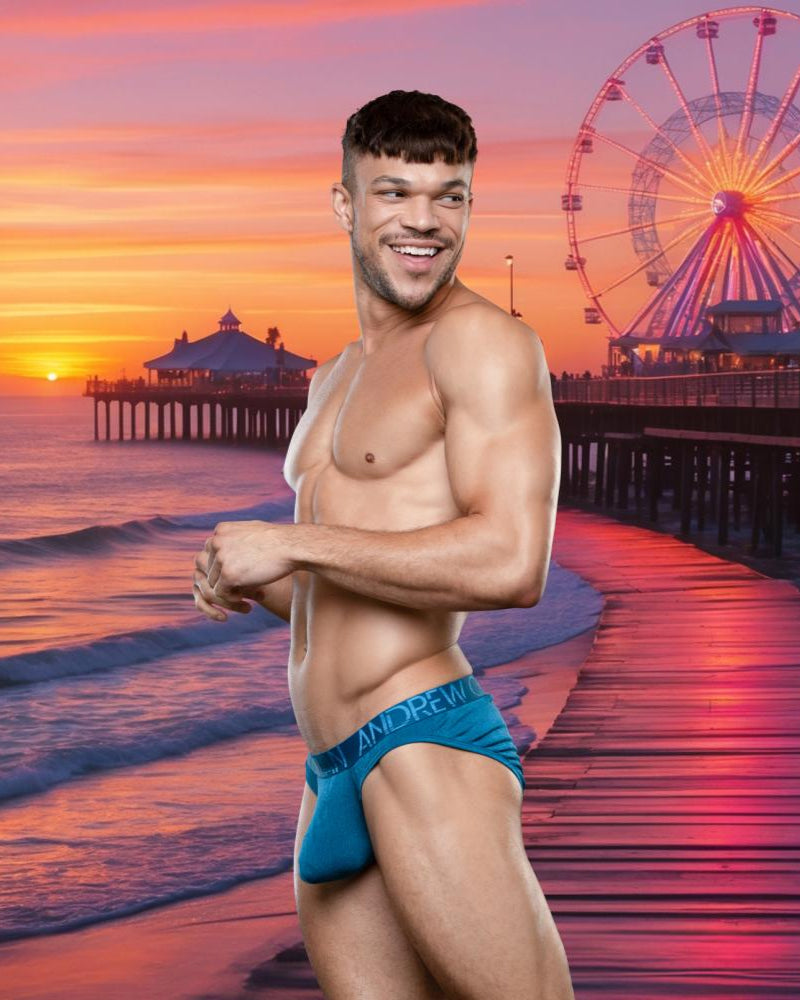 Andrew Christian Sensual Rib Brief w/ ALMOST NAKED® Teal