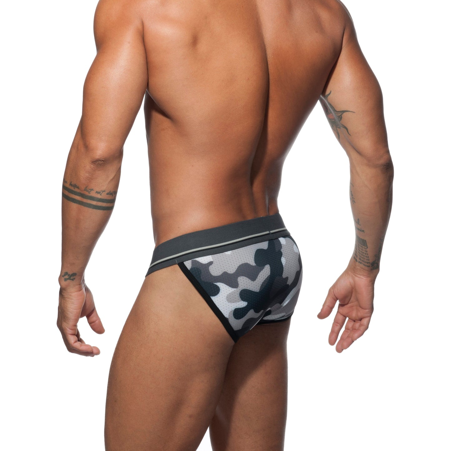 ADDICTED Camo Mesh Push Up Bikini Charcoal