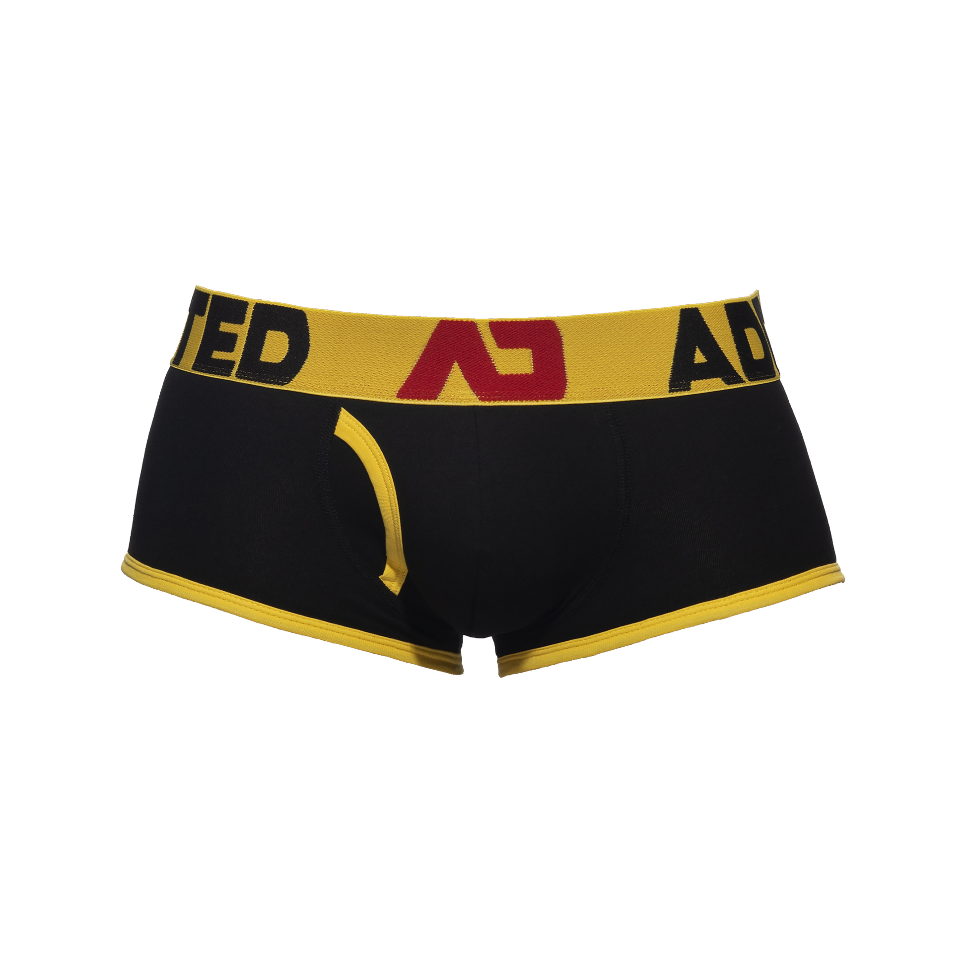 ADDICTED Open Fly Cotton Trunk Black/Yellow