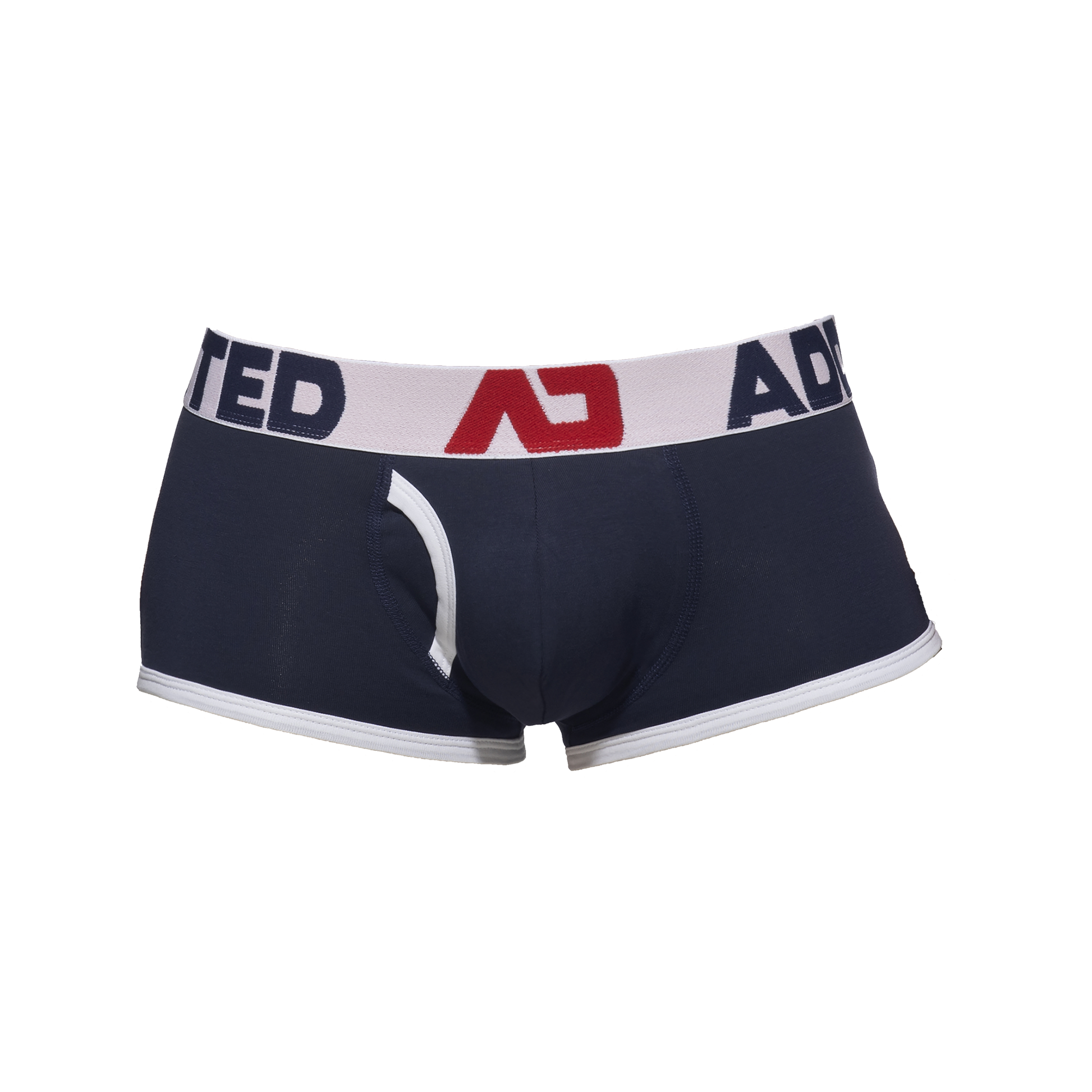 ADDICTED Open Fly Cotton Trunk Navy/White
