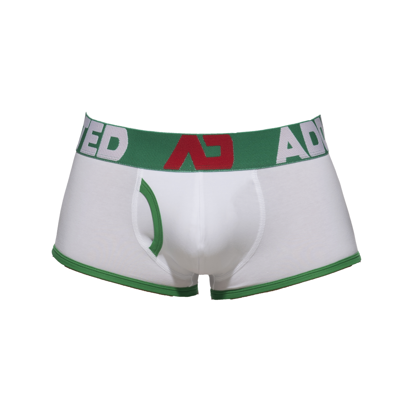 ADDICTED Open Fly Cotton Trunk White/Green