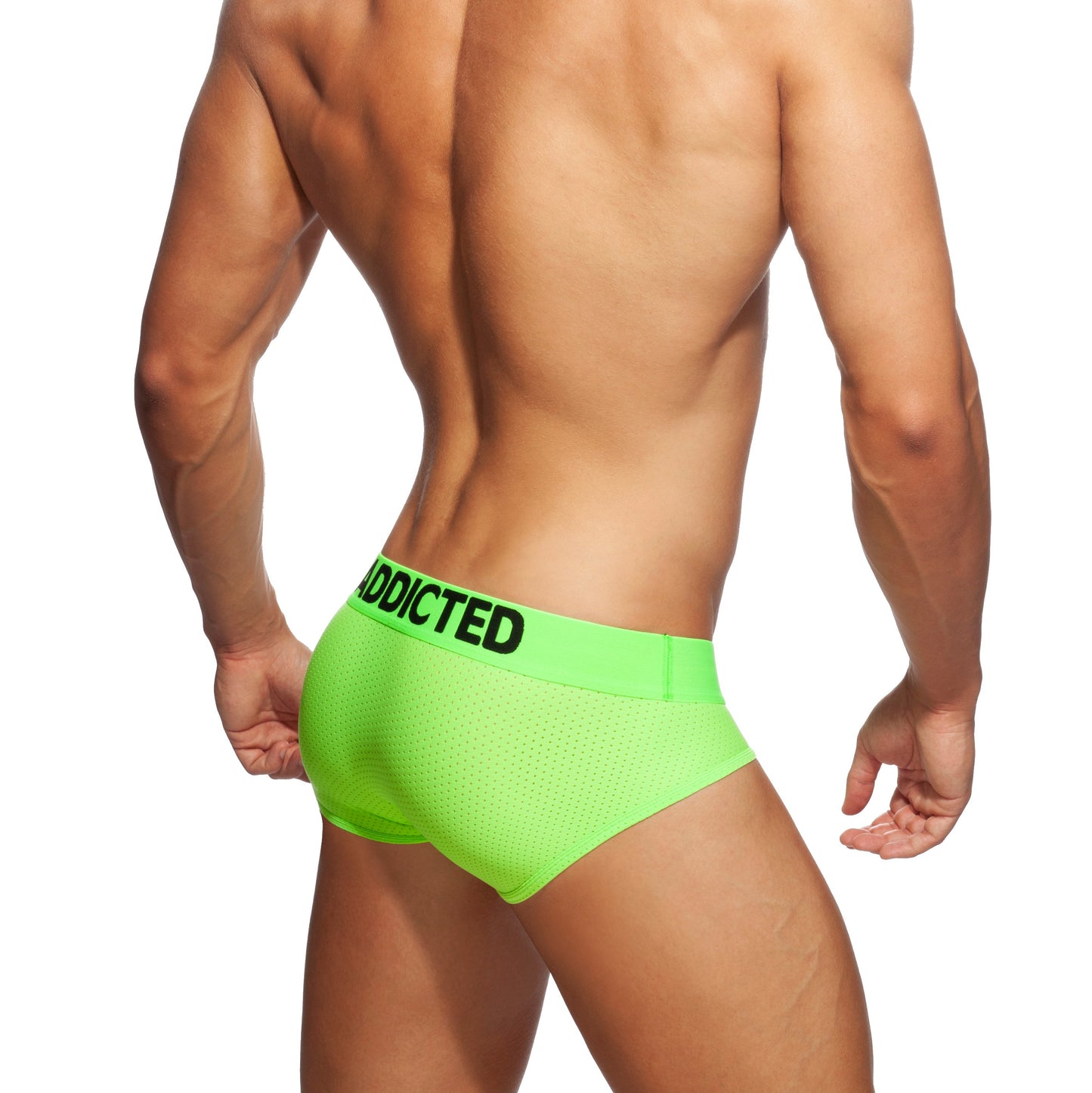ADDICTED Ring Up Neon Mesh Brief Green