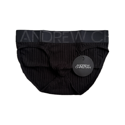 Andrew Christian Essential Rib Brief w/ ALMOST NAKED® Black