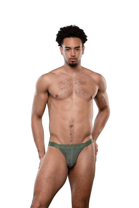 Andrew Christian Vibe Breeze Mesh Gym Brief Olive