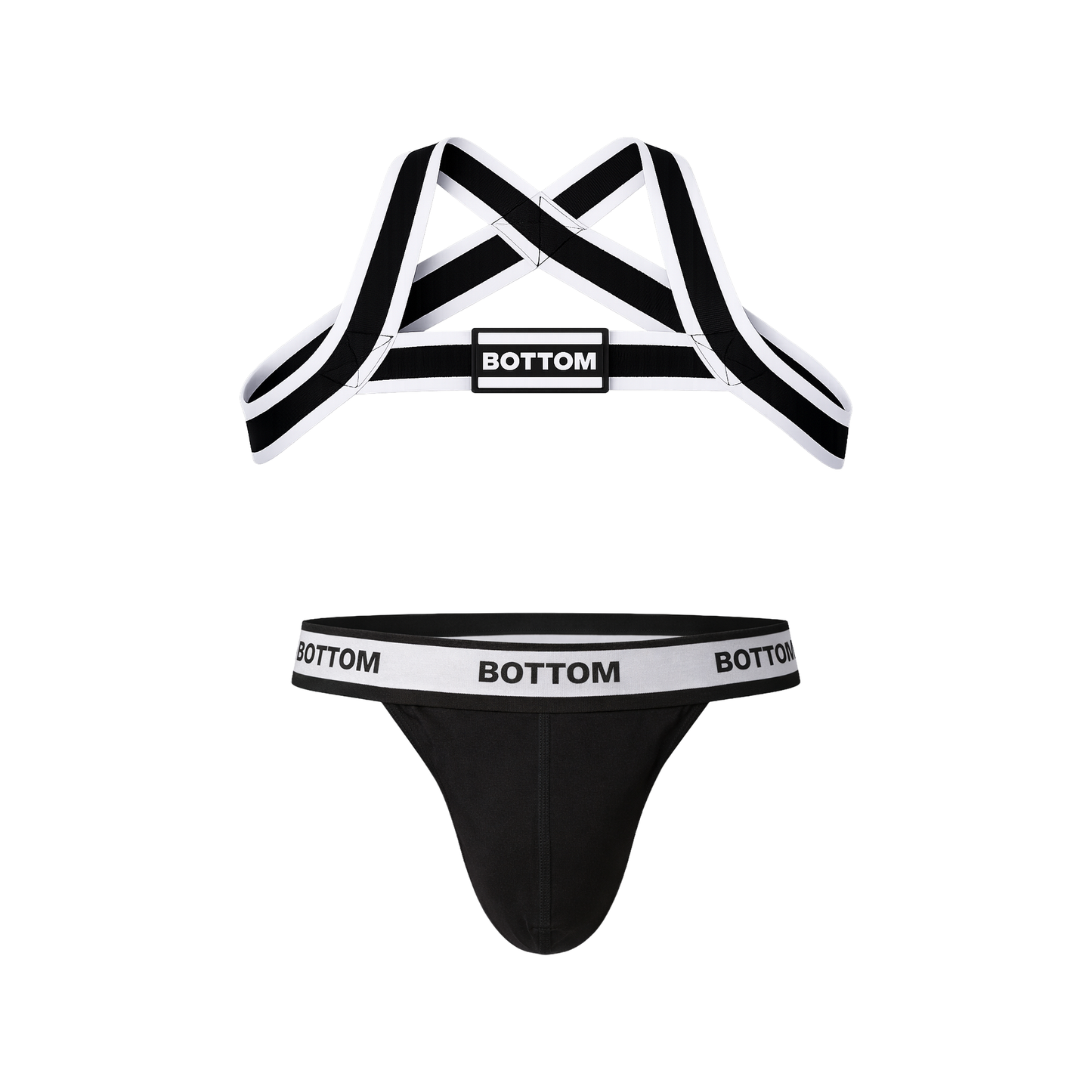 Barcode Berlin BOTTOM Multipack 1x Suspender Black + 1x Harness Black-White