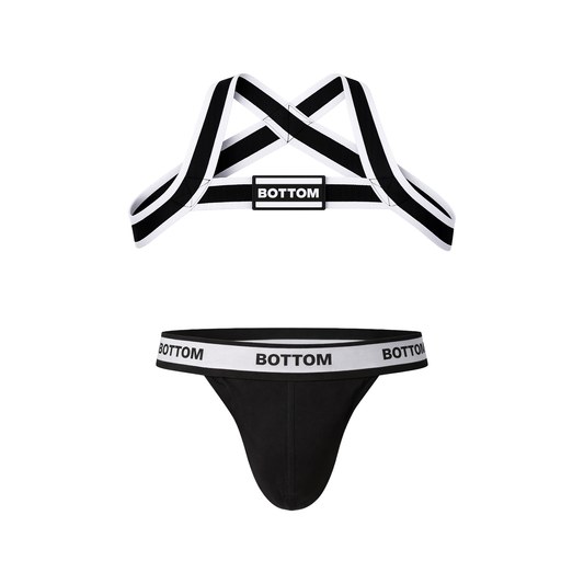 Barcode Berlin BOTTOM Multipack 1x Suspender Black + 1x Harness Black-White