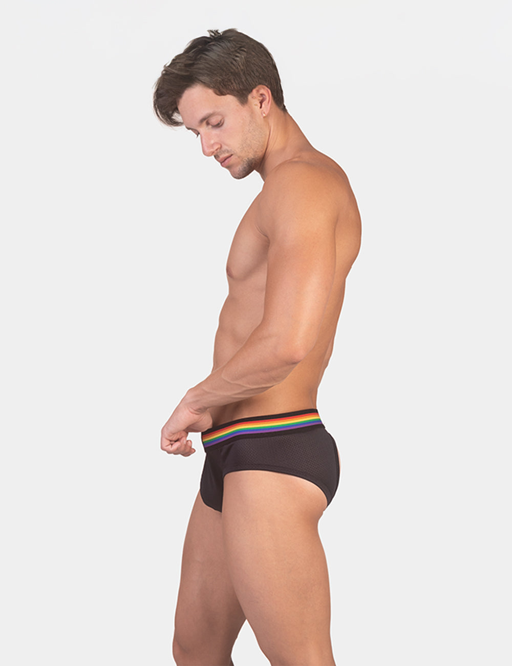 Barcode Berlin Backless Brief Pride Black