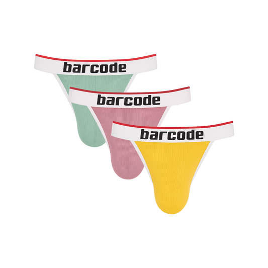Barcode Berlin Cosme Jockstrap Multipack 1x Mint + 1x Brownishpurple + 1x Yellow
