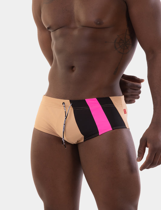 Barcode Berlin Mar Bella Beach Swim Trunk Nude-Black-Neonpink