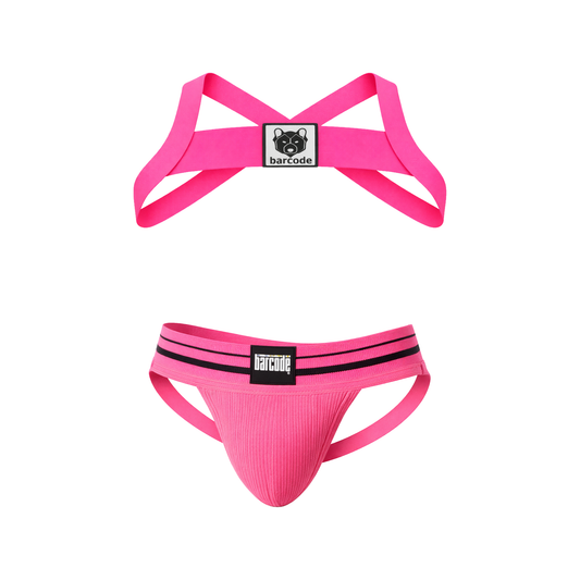 Barcode Berlin Multipack 1x Andreus Jockstrap + 1x Harness Leonsh Neonpink