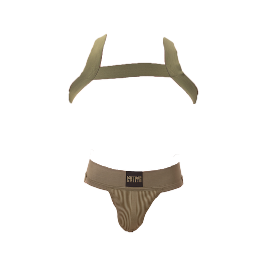 Barcode Berlin Multipack 1x Sergey Jockstrap + 1x Matt Pop Harness Grasslandbeige
