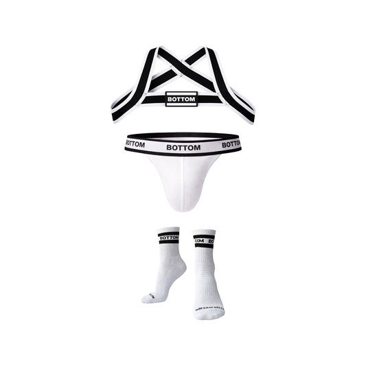 Barcode Berlin Multipack BOTTOM 1x Harness Black-White + 1x Suspender White-Black + 1x Half Socks
