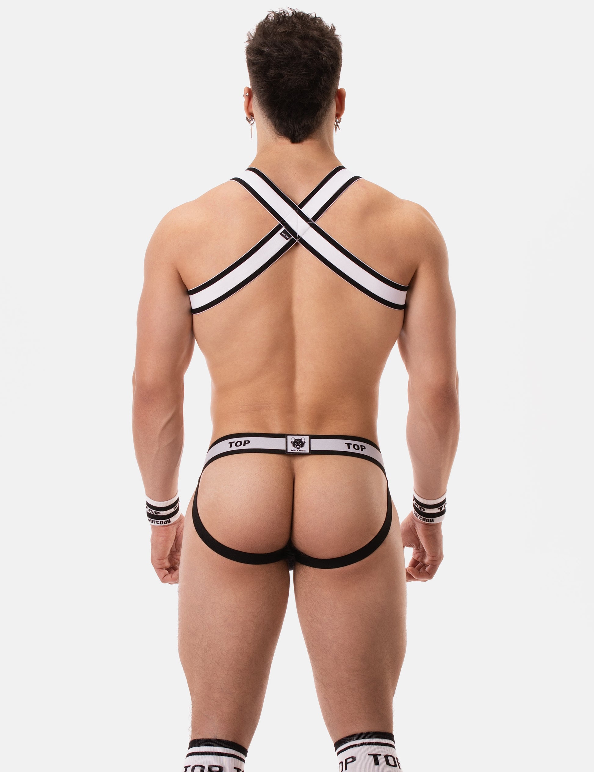 Barcode Berlin TOP Multipack 1x Jockstrap Black + 1x Harness White-Black
