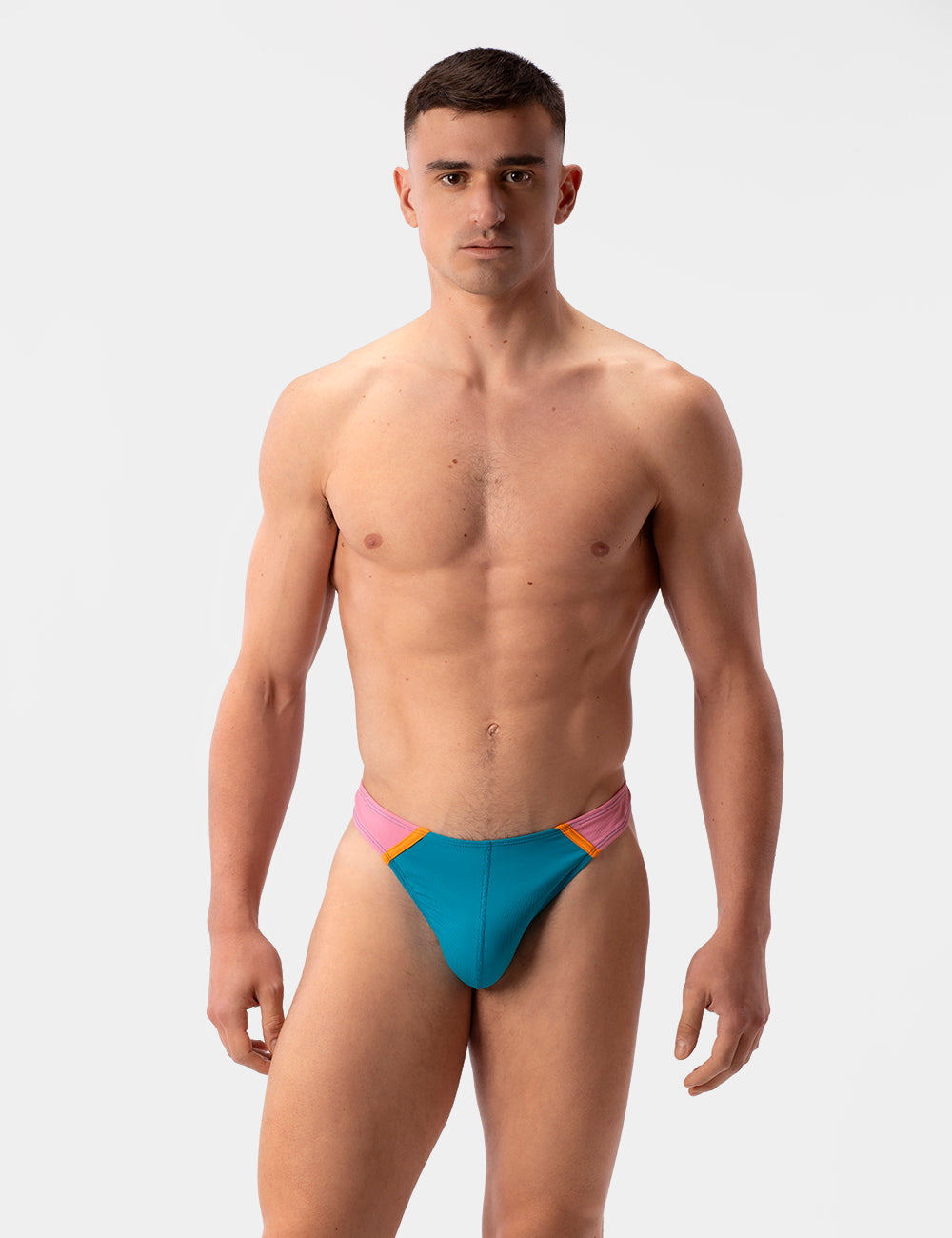 Barcode Berlin Uril Swim Thong Blue-Rose-Orange