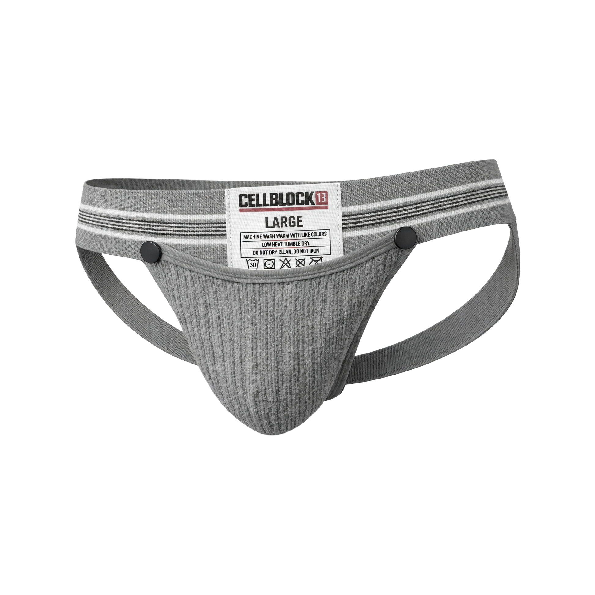 CELLBLOCK 13 Tight End 2 inch Snap Up Jockstrap Grey