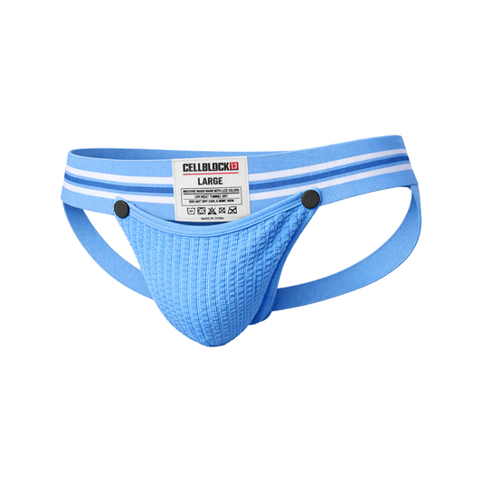 CELLBLOCK 13 Tight End 2 inch Snap Up Jockstrap Light Blue