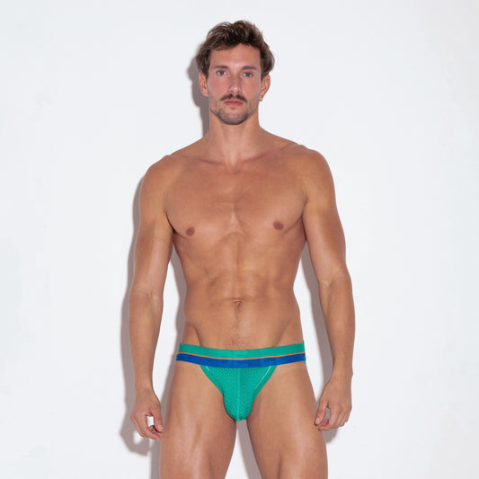 CODE 22 Bright Mesh Jockstrap Green