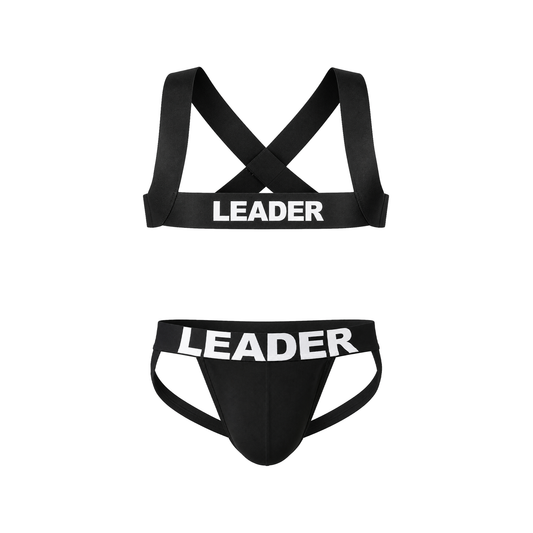 LEADER Essentials Multipack 1x Jockstrap + 1x Harness Black