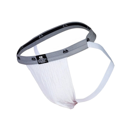 MM Sports The Original Swimmer/Jogger Jockstrap 1 inch White