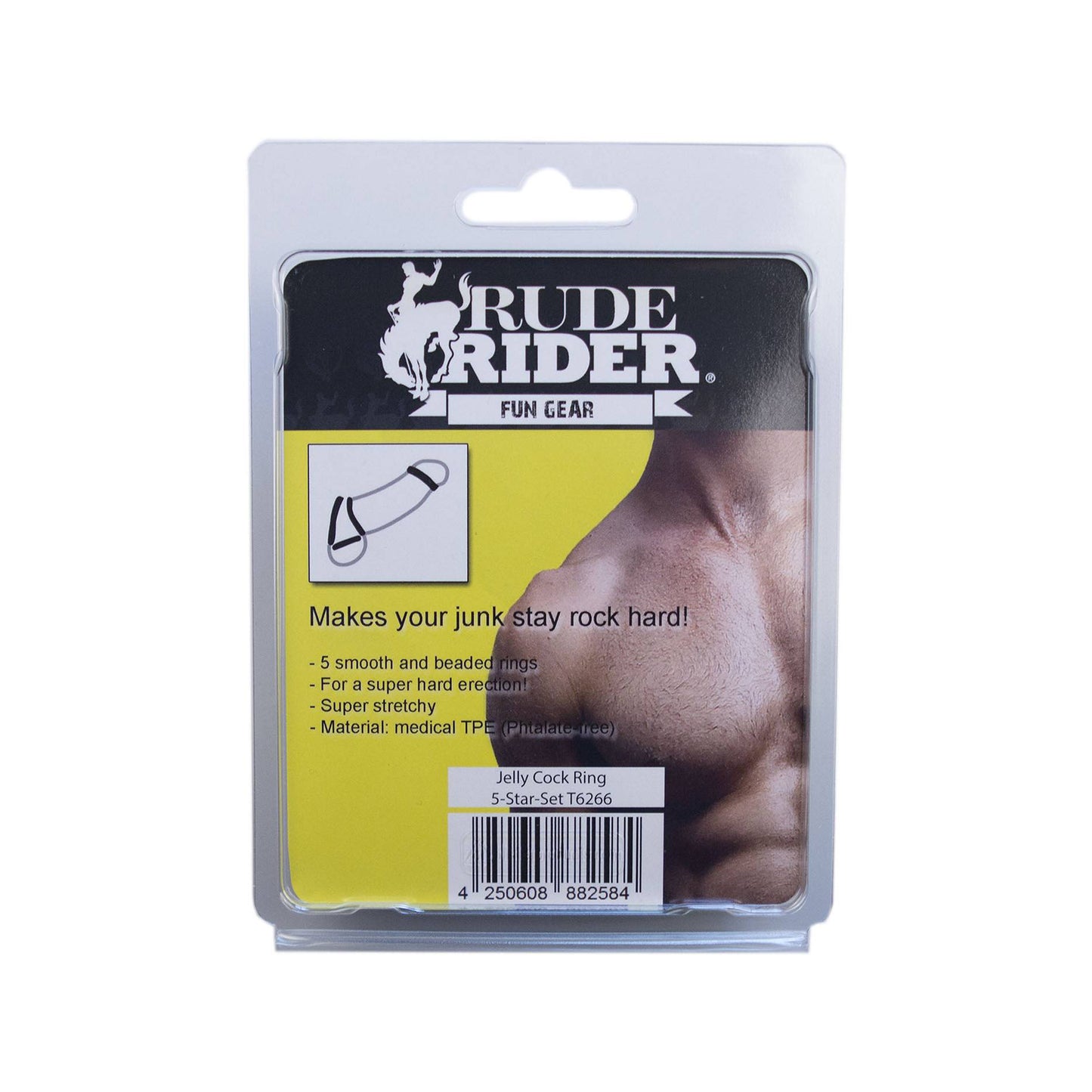 Rude Rider Jelly Cock Ring 5-Star-Set