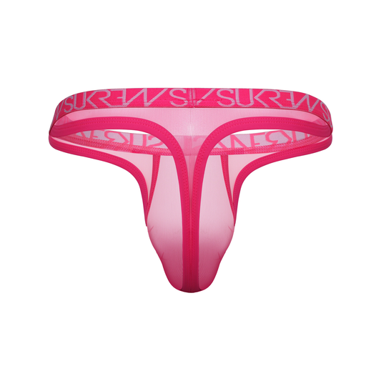 SUKREW Sheer Low-rise Thong Electric Pink