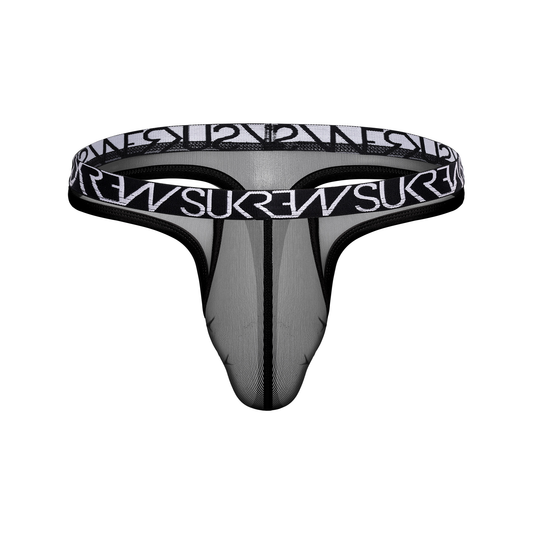 SUKREW Sheer Low-rise Thong Underground Black