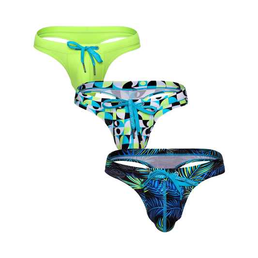 SUKREW Torrent Swim Thong Multipack 1x Lime + 1x Retro Lime + 1x Tropical Lime