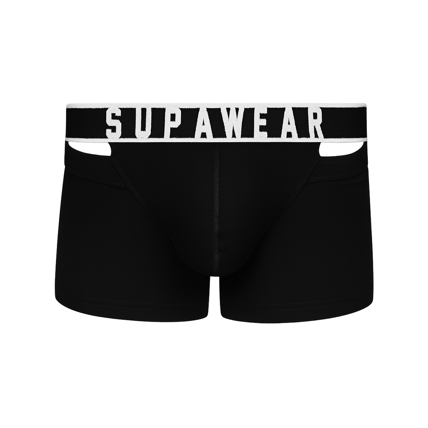 SUPAWEAR Ribbed Slashed Trunk Black