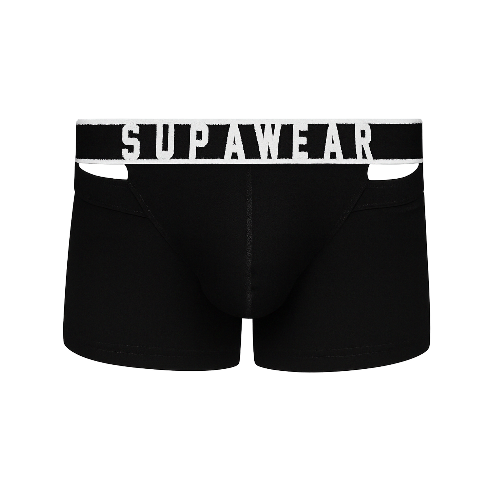 SUPAWEAR Ribbed Slashed Trunk Black