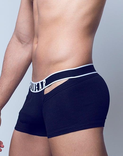 SUPAWEAR Ribbed Slashed Trunk Black