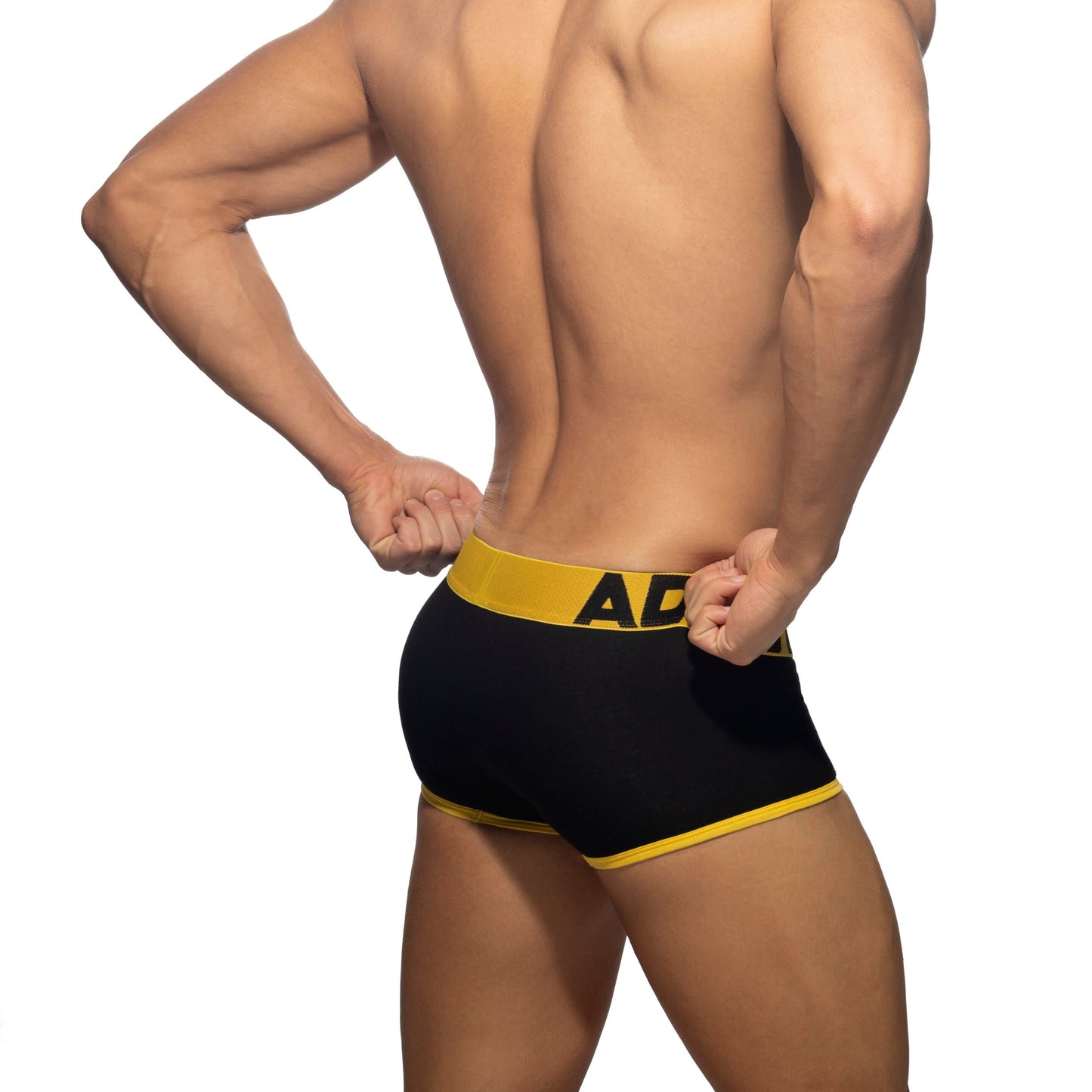 ADDICTED Open Fly Cotton Trunk Black/Yellow