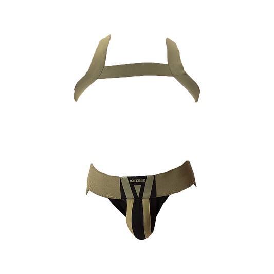 Barcode Berlin Multipack 1x Zuri Jockstrap Darkarmy/Black + 1x Harness Matt Pop Grasslandbeige